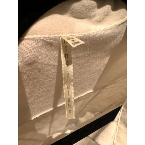 Nine 1 Eight Womens Large Off-White Button-Down Tunic Blouse With Roll-Up Sleeve - Picture 4 of 6